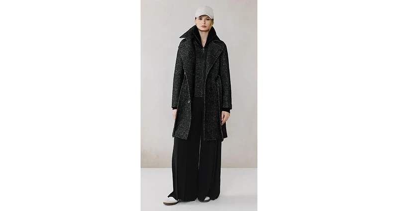 Soia & Kyo Women's Fabianne-h Wool Trench Coat with Bib
