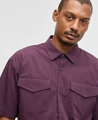 Mode of One Men's Relaxed-Fit Patch Pocket Short-Sleeve Shirt, Macy's Exclusive