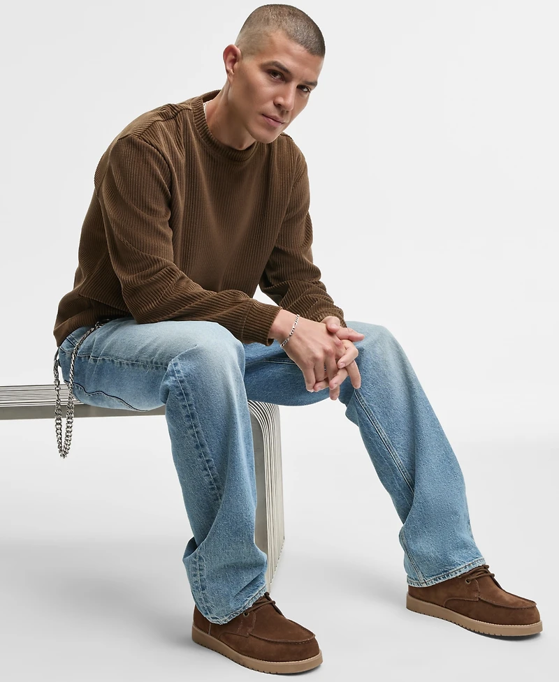 Mode of One Men's Relaxed-Fit French Ribbed Sweater, Macy's Exclusive