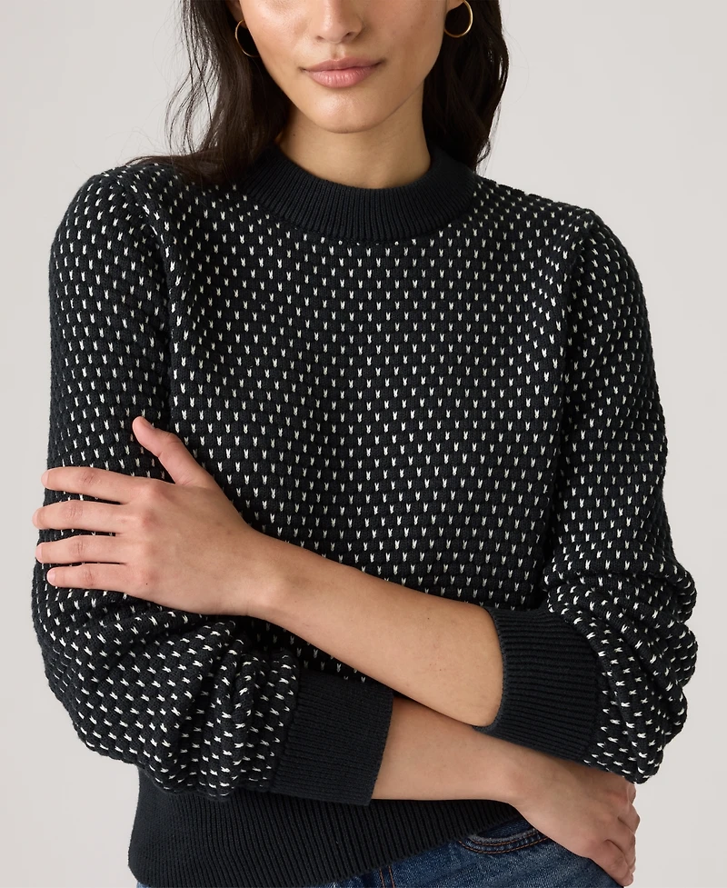 Levi's Women's Snowflake Crewneck Long Sleeve Sweater