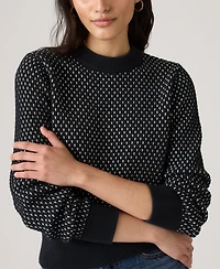 Levi's Women's Snowflake Crewneck Long Sleeve Sweater
