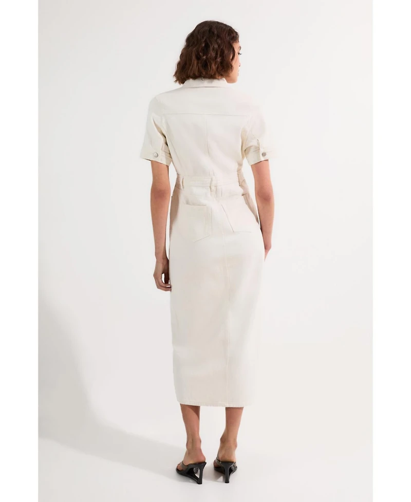 Karen Millen Women's Denim Midi Shirt Dress