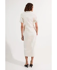Karen Millen Women's Denim Midi Shirt Dress