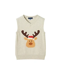Andy & Evan Toddler/Child Boys Winter Moose Sweater Vest Set