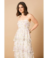 Oasis Women's Tiered Spaghetti Strap Maxi Dress