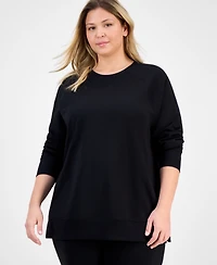 Id Ideology Plus Crewneck Raglan-Sleeve Tunic Top, Macy's Exclusive