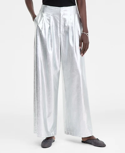 I.n.c. International Concepts Women's Metallic Wide-Leg Pants, Macy's Exclusive