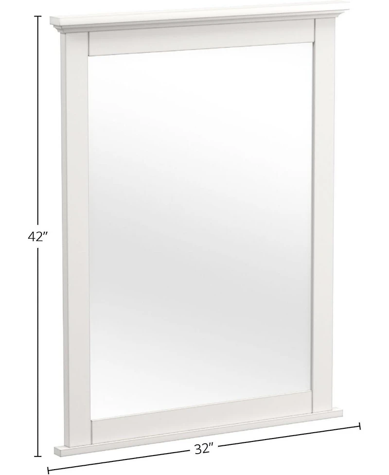 Westwood Design Lodge Farmhouse Style Wood Mirror in Cream Finish