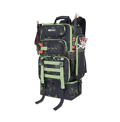 TackleChill Pro 2-in-1 Fishing Backpack with Cooler – 45L Tackle Storage, Built for Organized Outdoor Getaways