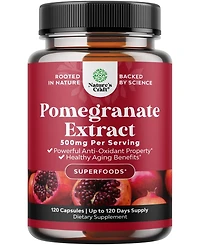 Nature's Craft Pomegranate Extract Capsules, Supplement for Heart Health and Joint Support, Nature's Craft, 120 ct