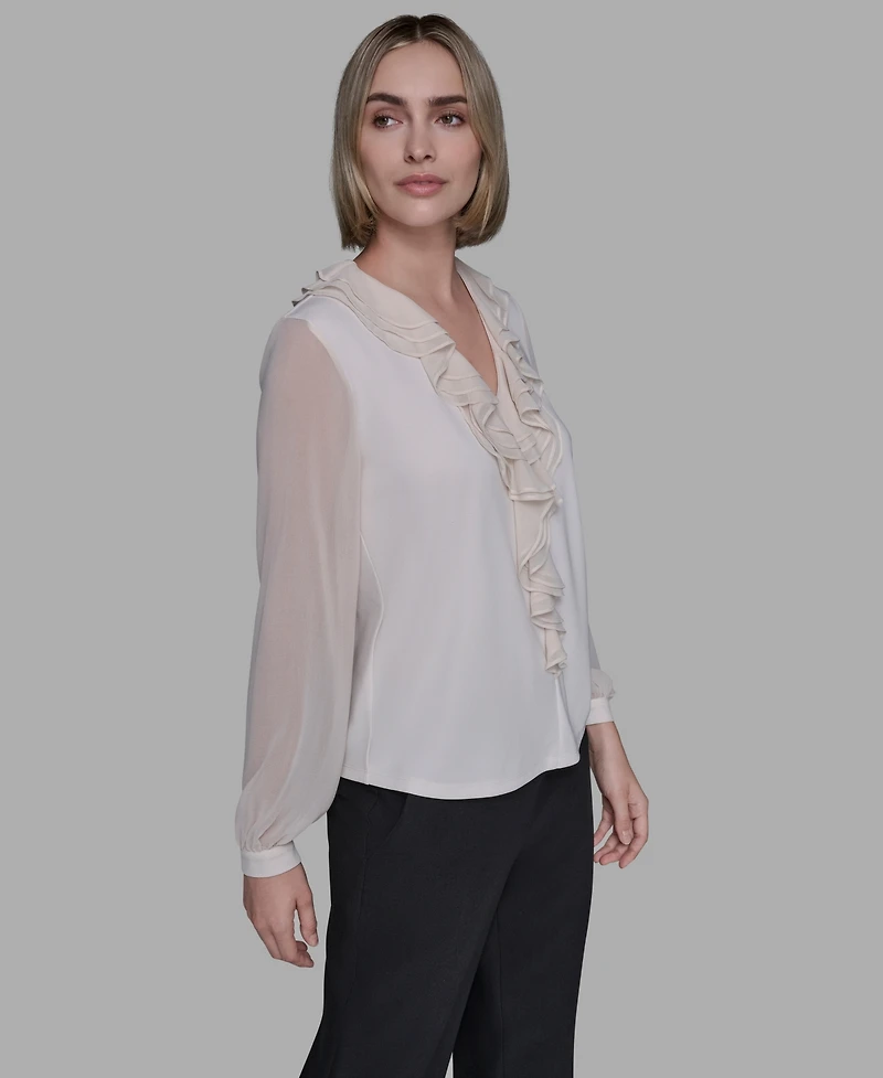 Karl Lagerfeld Paris Women's Long Sleeve Top