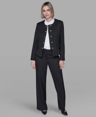 Karl Lagerfeld Paris Womens Long Sleeve Jacket Mid Rise Flared Pants
