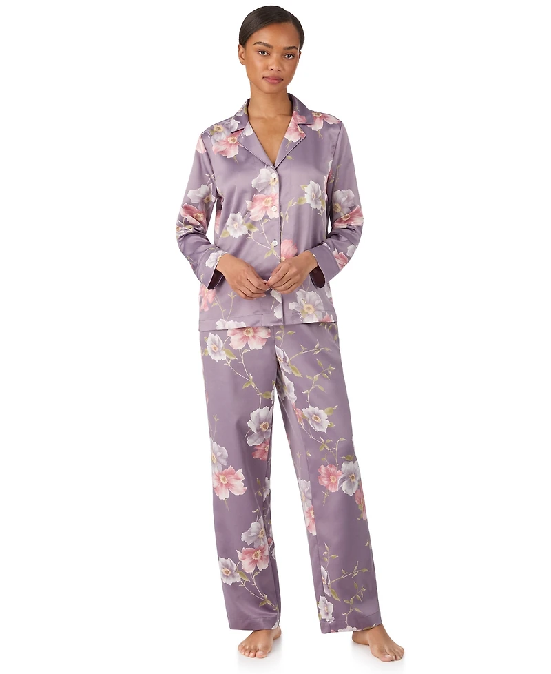 Lauren Ralph Lauren Women's 2 Piece Long Sleeve Top and Pants Pajama Set