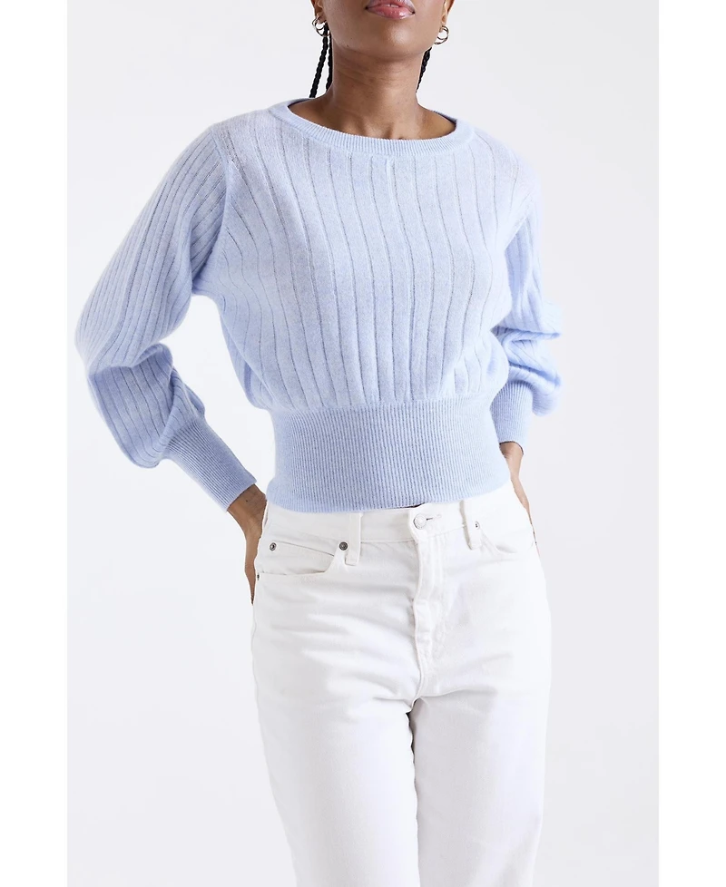 1982 Women's Rosa Ribbed Long Sleeve Cashmere Sweater