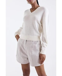 1982 Women's Indigo Vee V-Neck Cashmere Sweater