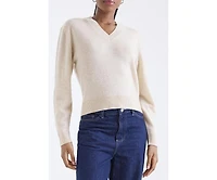 1982 Women's Indigo Vee V-Neck Cashmere Sweater