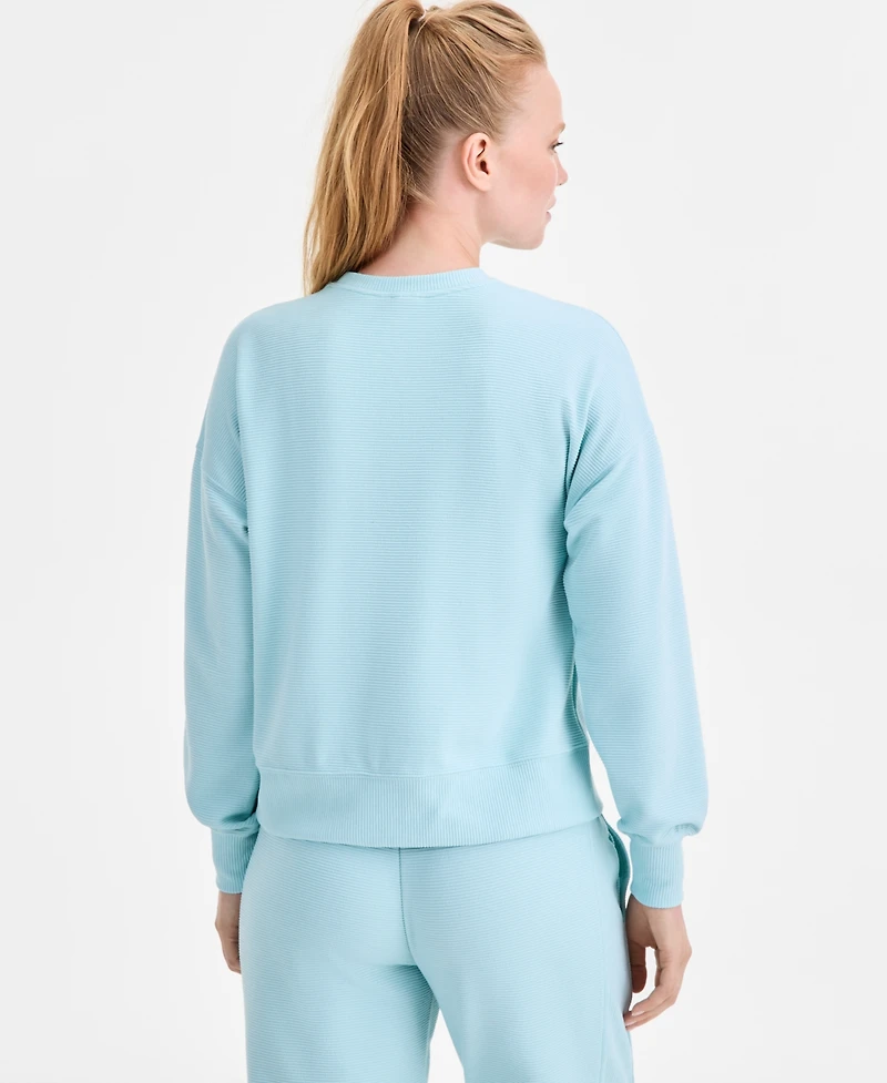 Id Ideology Women's Ribbed Knit Crewneck Sweatshirt, Macy's Exclusive