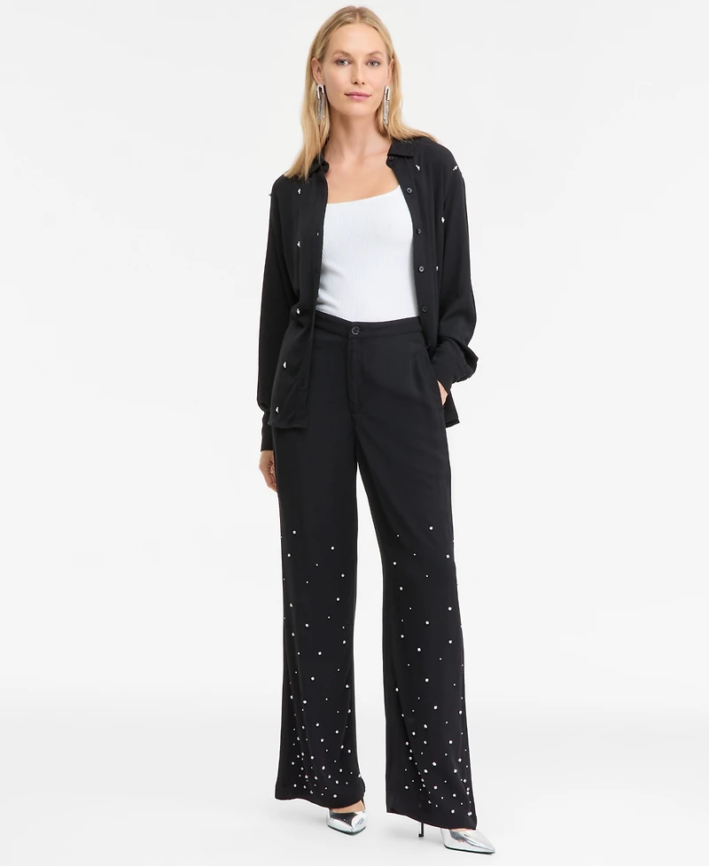 I.n.c. International Concepts Women's High-Rise Embellished Pants, Macy's Exclusive