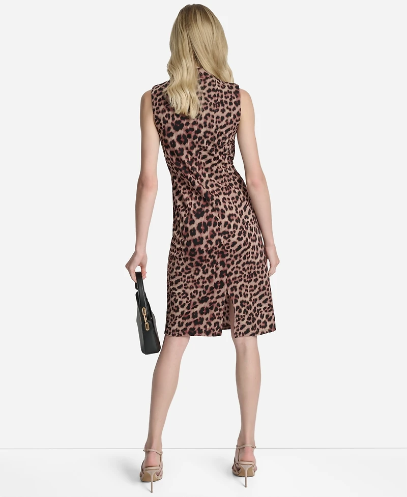 Dkny Women's Sleeveless Mock Neck Sheath Dress