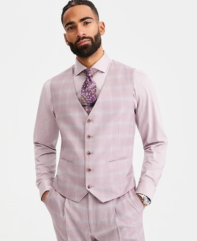 Tayion Collection Men's Classic-Fit Dusty Rose Suit Separates Vest