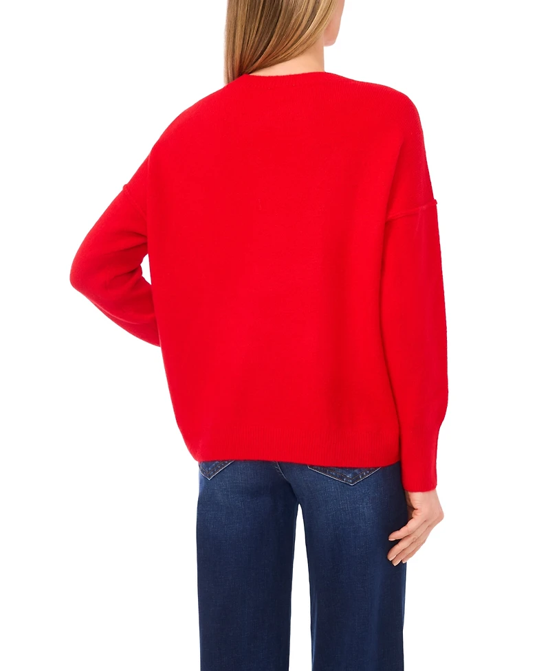 CeCe Women's Santa Baby Long Sleeve Sweater