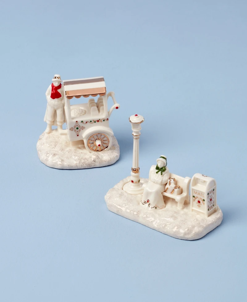 From The Vault! Lenox Mistletoe Park Chestnut Seller & Park Bench, Exclusively at Macy's