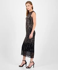Anne Klein Women's Sequin Sleeveless Midi Sheath Dress