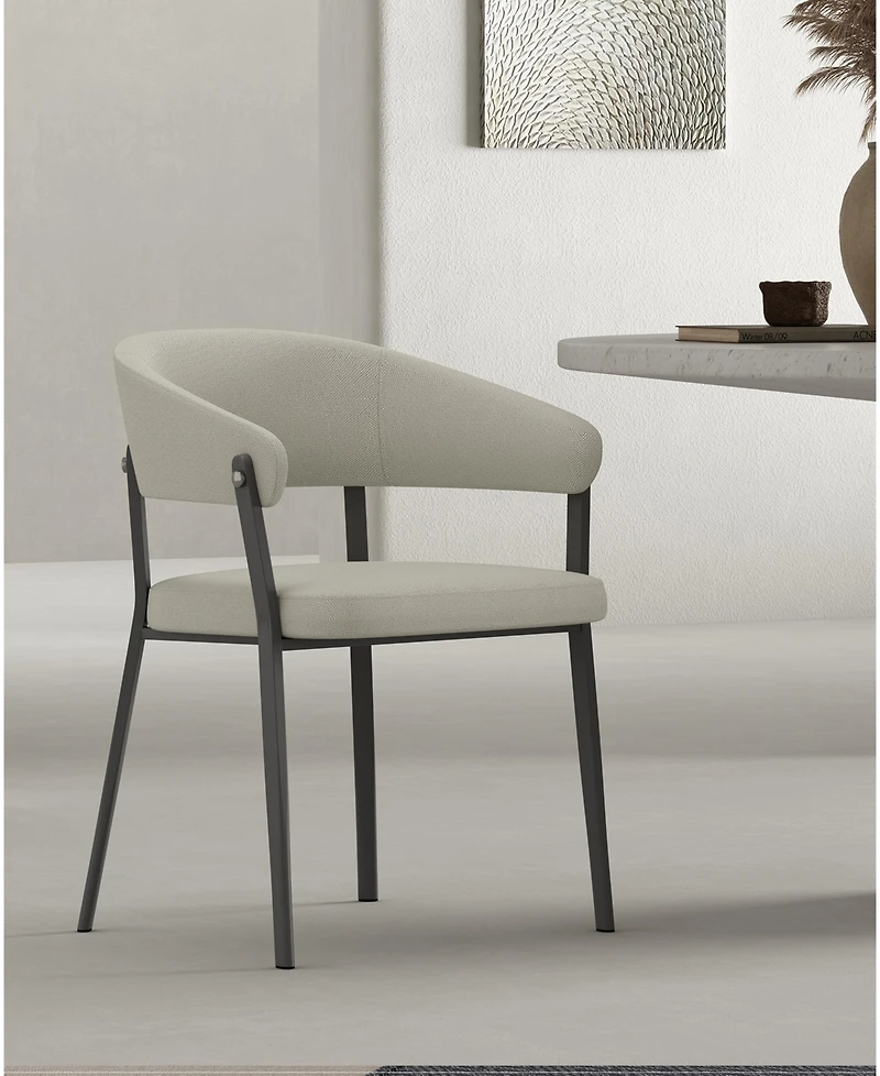 Manhattan Comfort Belle Textured 22.9" Leatherette Upholstered Dining Chair