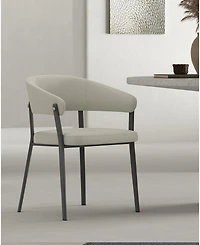 Manhattan Comfort Belle Textured 22.9" Leatherette Upholstered Dining Chair