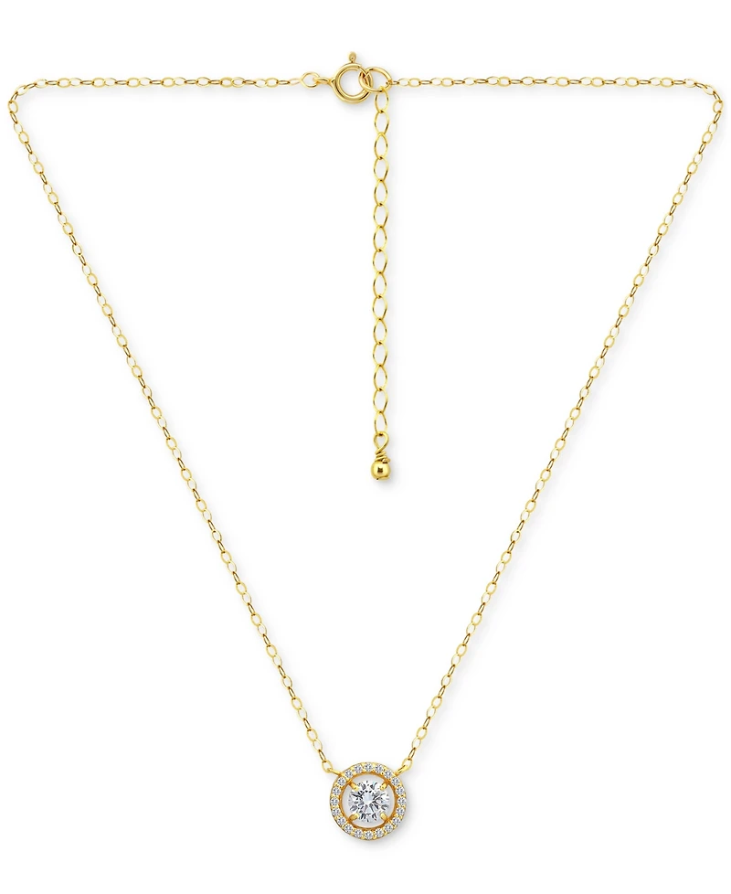 Giani Bernini Round Necklace (1-1/2 ct.t.w) in 18K Gold Plated Sterling Silver, Macy's Exclusive