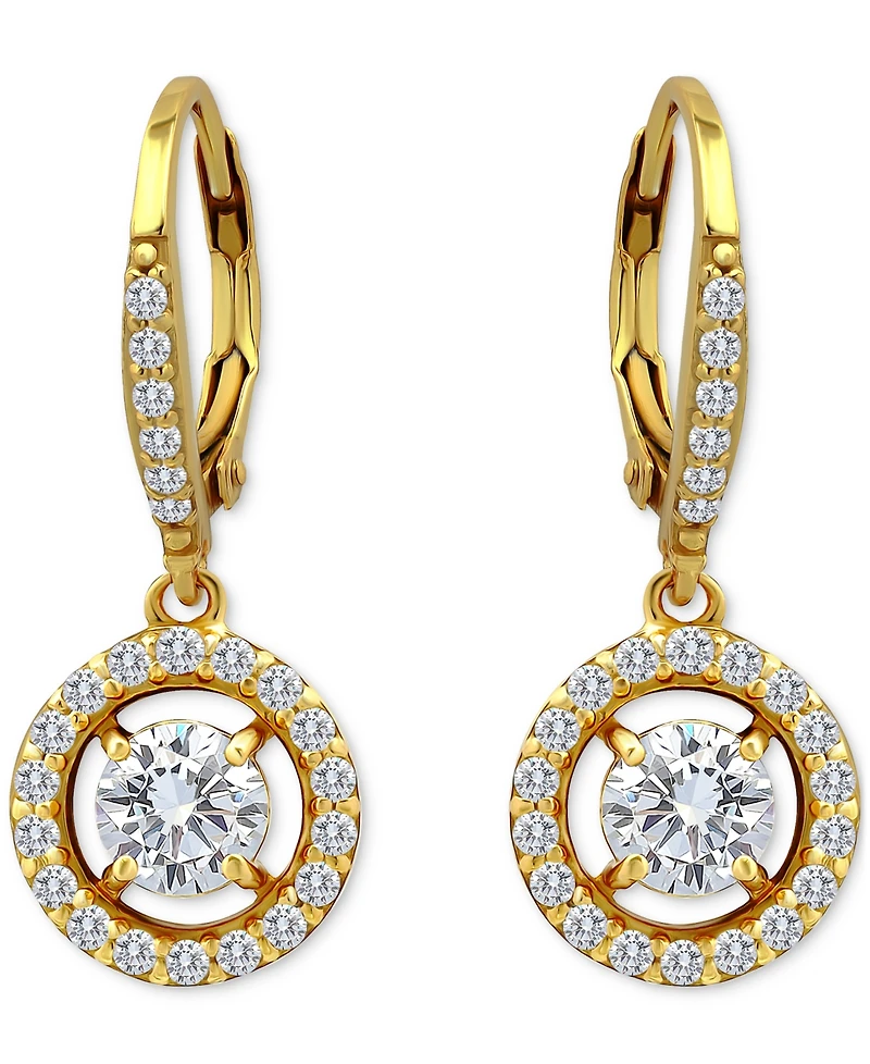 Giani Bernini Round Drop Earrings (2-1/3 ct. t.w.) in 18K Gold Plated Sterling Silver, Macy's Exclusive