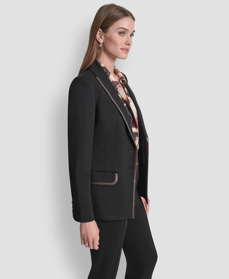 Dkny Petite 2-Button Notch Collar Ponte Jacket