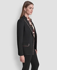 Dkny Petite 2-Button Notch Collar Ponte Jacket