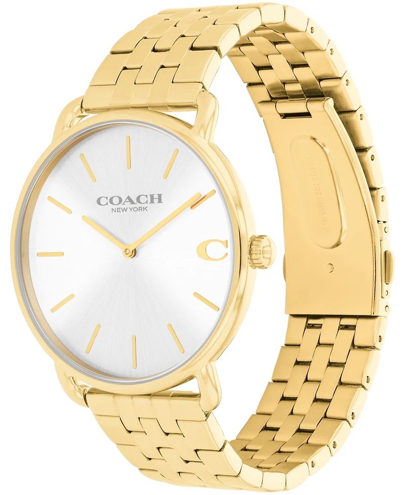 Coach Men's Elliot Gold Tone Stainless Steel Bracelet Watch, 43mm