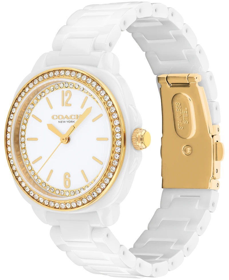 Coach Women's Kitt White Ceramic Bracelet Watch, 34mm