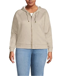 Lands' End Women's Plus Serious Sweats Relaxed Long Sleeve Full Zip Hoodie Sweatshirt