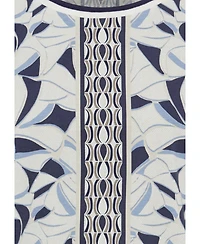 Olsen Abstract Leaf & Border Print T-Shirt