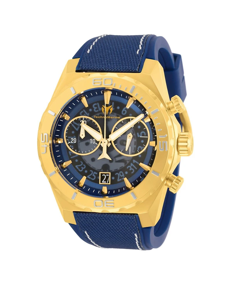 Technomarine Men's Tm-519009 Reef Quartz Chronograph Transparent, Blue Dial Watch