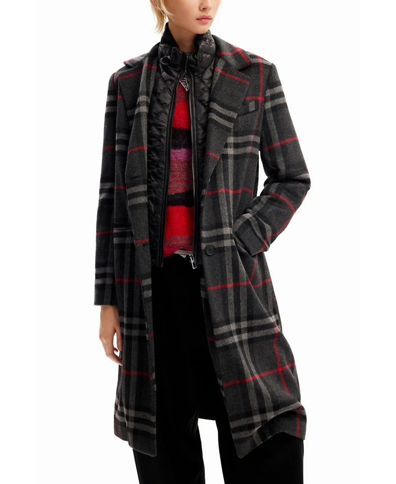 Desigual Women's Combination plaid coat