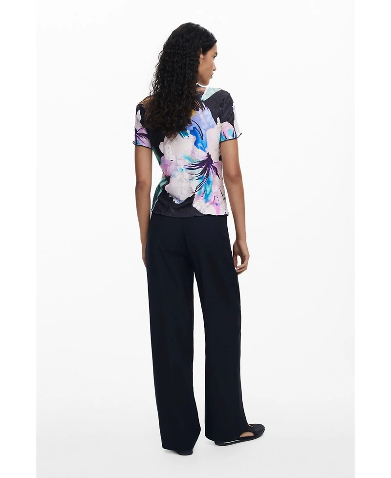 Desigual Women's Textured floral T-shirt
