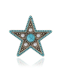 Jessica Simpson Turquoise Star Pin with Crystal Accents