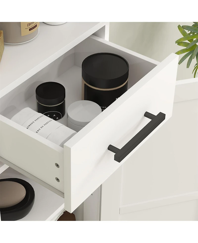 Slickblue Compact Bathroom Cabinet with Doors and Drawers for Clutter-Free Bathroom Storage
