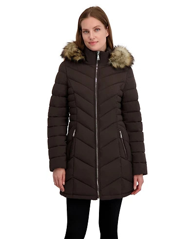 Laundry By Shelli Segal Women's Sega Belted Puffer Coat