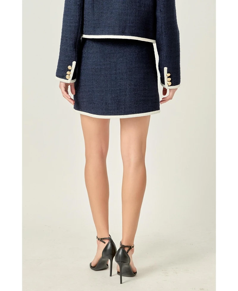 English Factory Women's Tweed Skirt