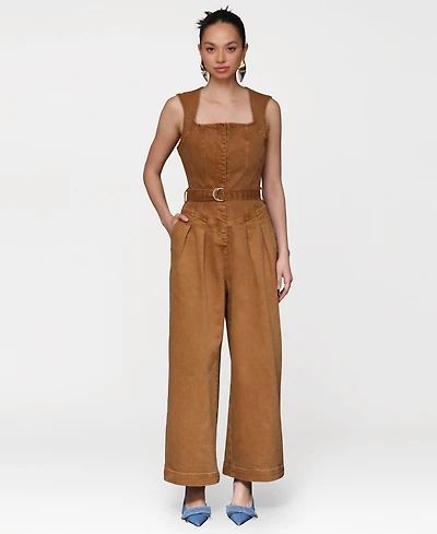 Avec Les Filles Women's Square Neck Culotte Jumpsuit