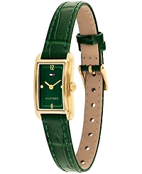Tommy Hilfiger Women's Quartz Green Leather Strap Watch, 16mm