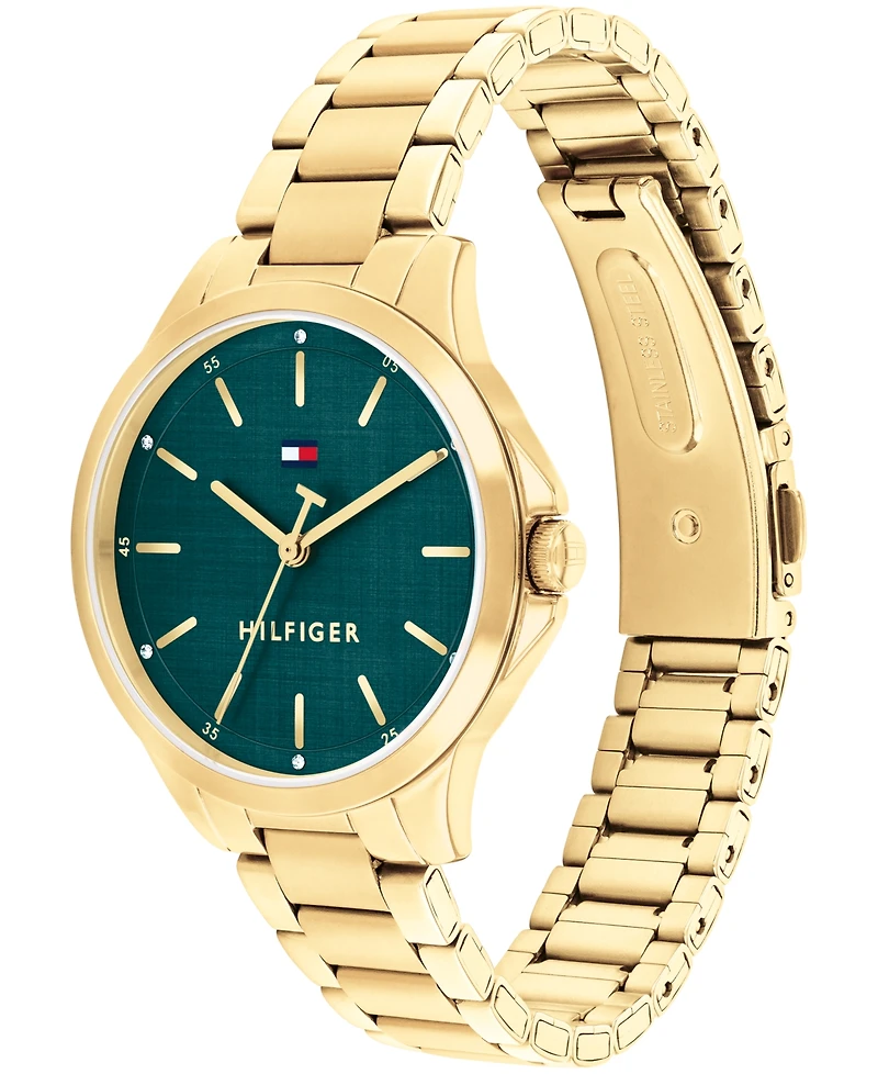 Tommy Hilfiger Women's Quartz Gold Tone Stainless Steel Bracelet Watch, 34mm