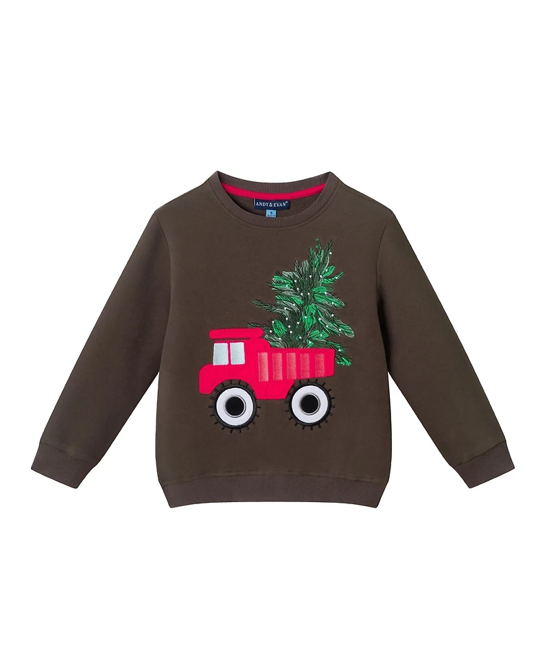 Andy & Evan Toddler/Child Boys Truck Applique Sweater