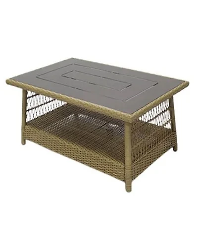 Four Seasons Courtyard Positano 40" x 26" Outdoor Wicker Coffee Table, Brown