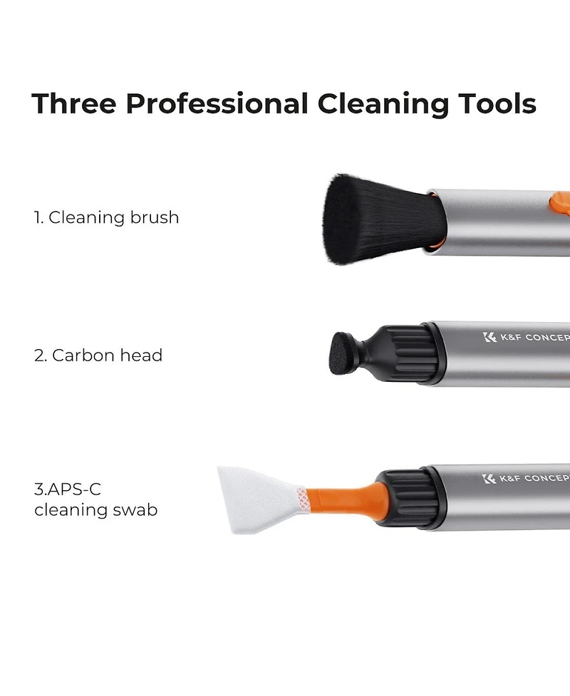 K&F Concept Versatile Switch Cleaning Pen Kit with 6x Aps-c Sensor Cleaning Swab